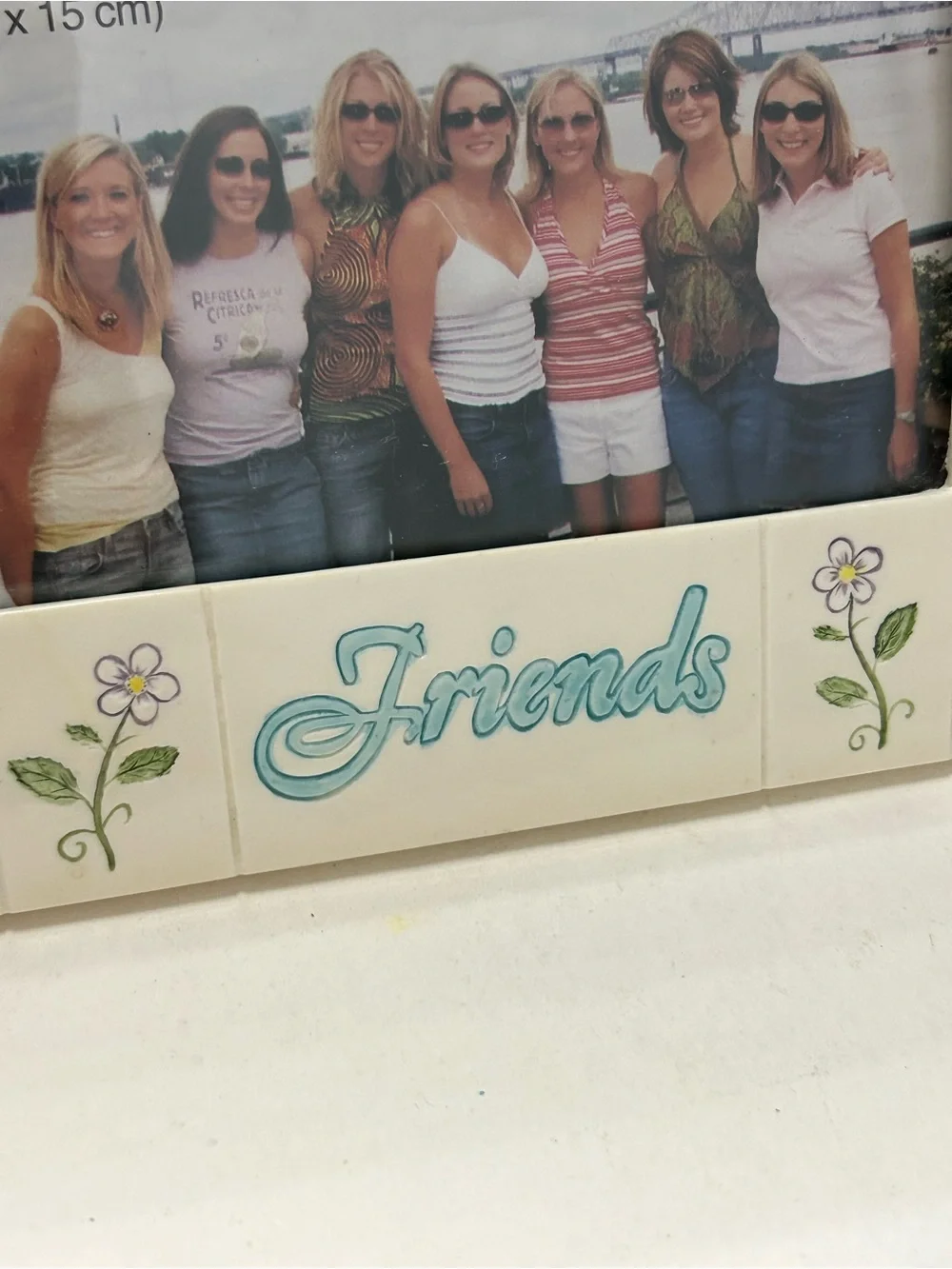 Vintage Photo Frame Friends Floral & Butterfly Carved Design 4 x 6”